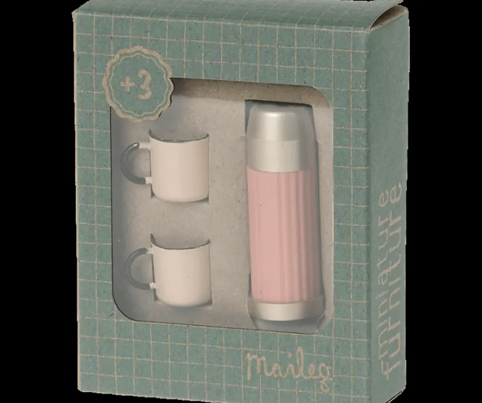 Maileg Thermosfles met 2 Mokken Soft Coral