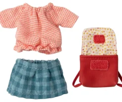 Maileg Tricycle Mouse Grote Zus met Rugzak Rood