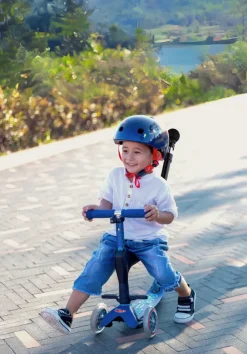 Micro Step Micro Mini Deluxe 3in1 Push Blauw LED