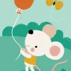 Postkaart Balloon mouse