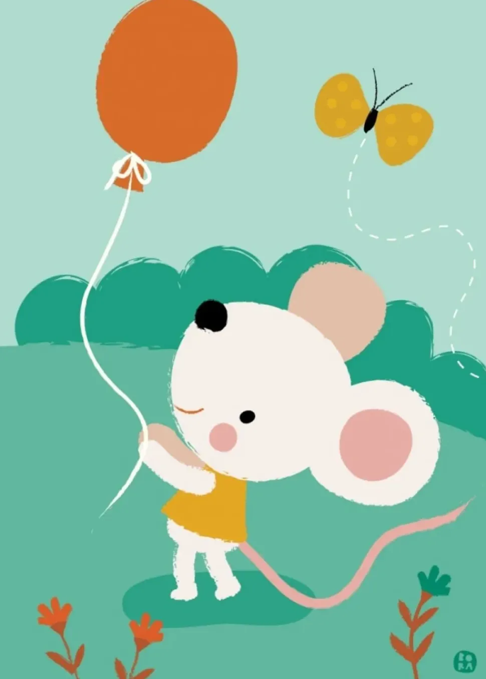 Postkaart Balloon mouse