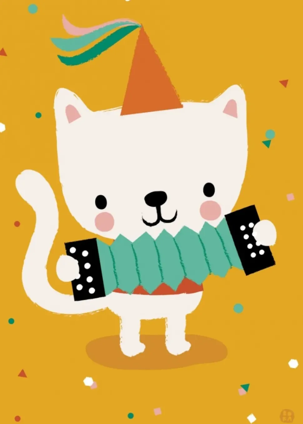 Postkaart Harmonica cat