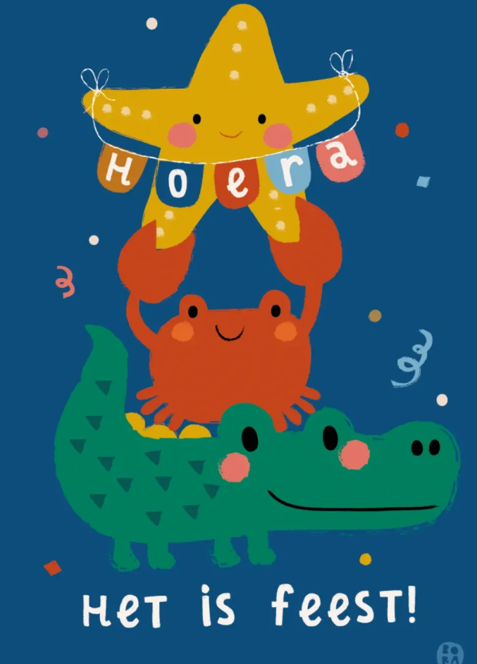 Postkaart Zee Het is feest