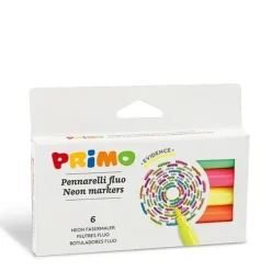 Primo Viltstiften Neon Dun ø2 mm Set 6-delig in doos