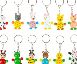 Sleutelhanger Jonge Dieren Hout Set 12-delig