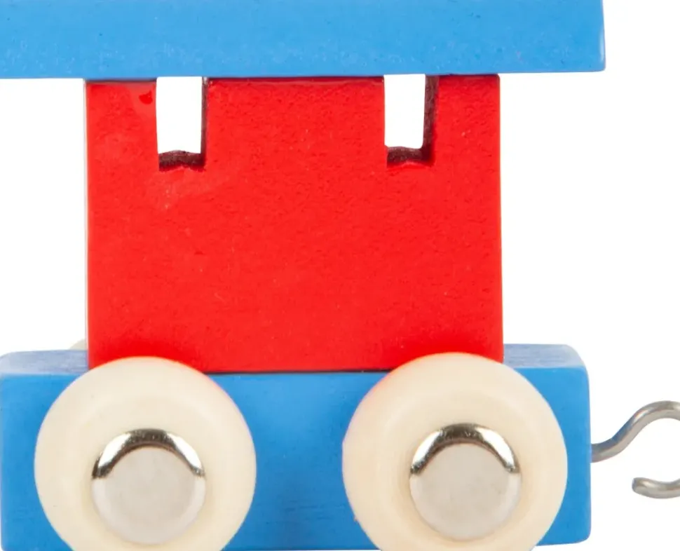 Small Foot Lettertrein Blauw en Rood Hout