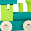 Small Foot Lettertrein Blauw en Groen Hout