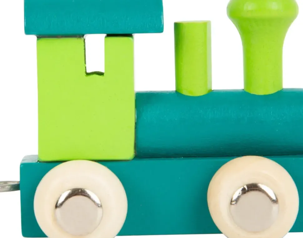Small Foot Lettertrein Blauw en Groen Hout