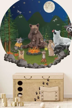 Sticky Tales Muursticker Groot Beer met zijn Vriendjes