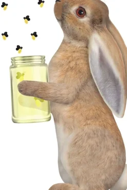 Sticky Tales Muursticker Konijn met Potje Vuurvliegjes