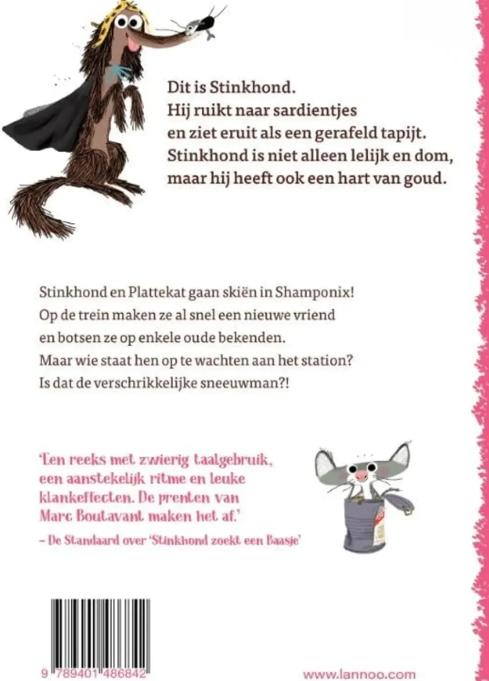 Stinkhond in de sneeuw