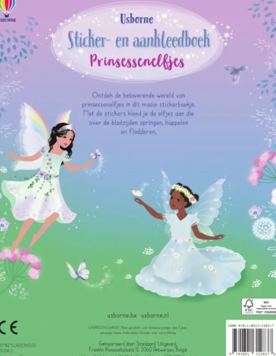Uitgeverij Usborne Sticker- en Aankleedboek Prinsessenelfjes