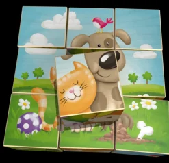 Weizenkorn Blokkenpuzzel Boerderijdieren Hout