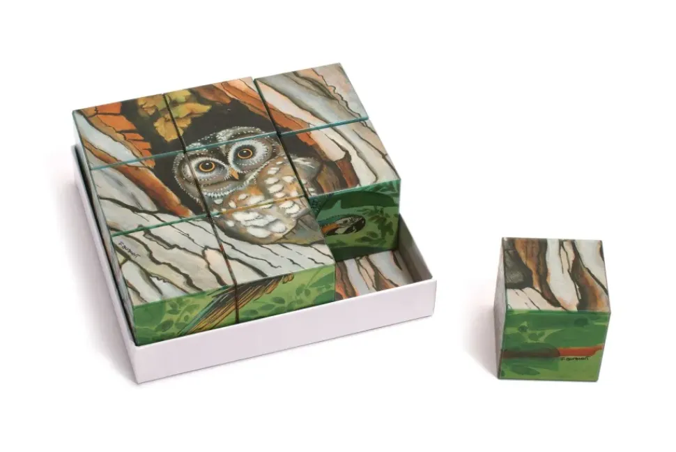 Weizenkorn Blokkenpuzzel vogels Hout