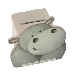 Weizenkorn Spaarpot Gezicht Nijlpaard Hout