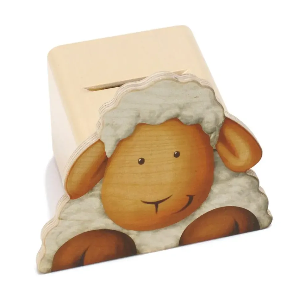 Weizenkorn Spaarpot Gezicht Schaap Hout