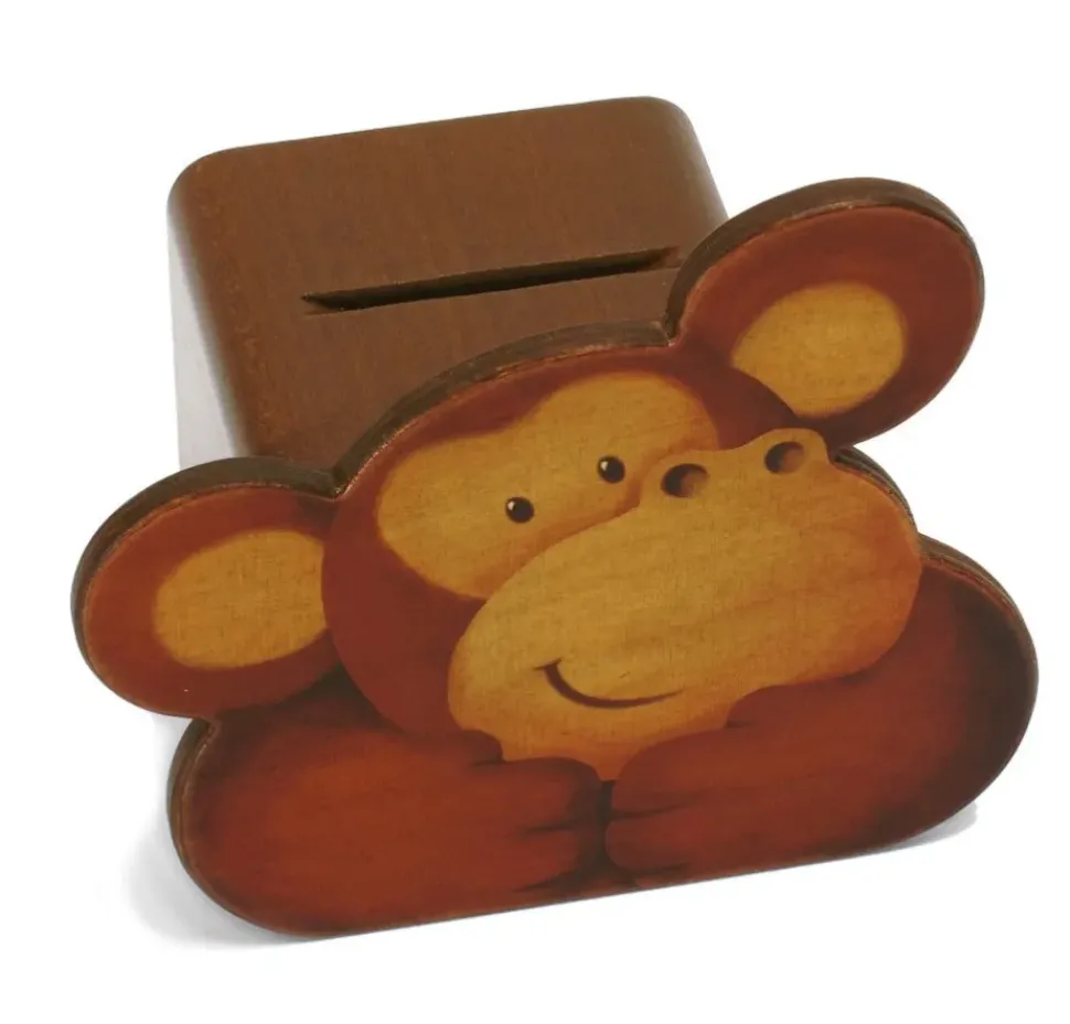 Weizenkorn Spaarpot Gezicht Aap Hout