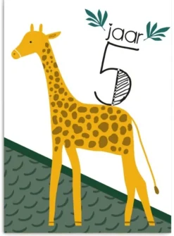 Wenskaart 5 Jaar Giraf