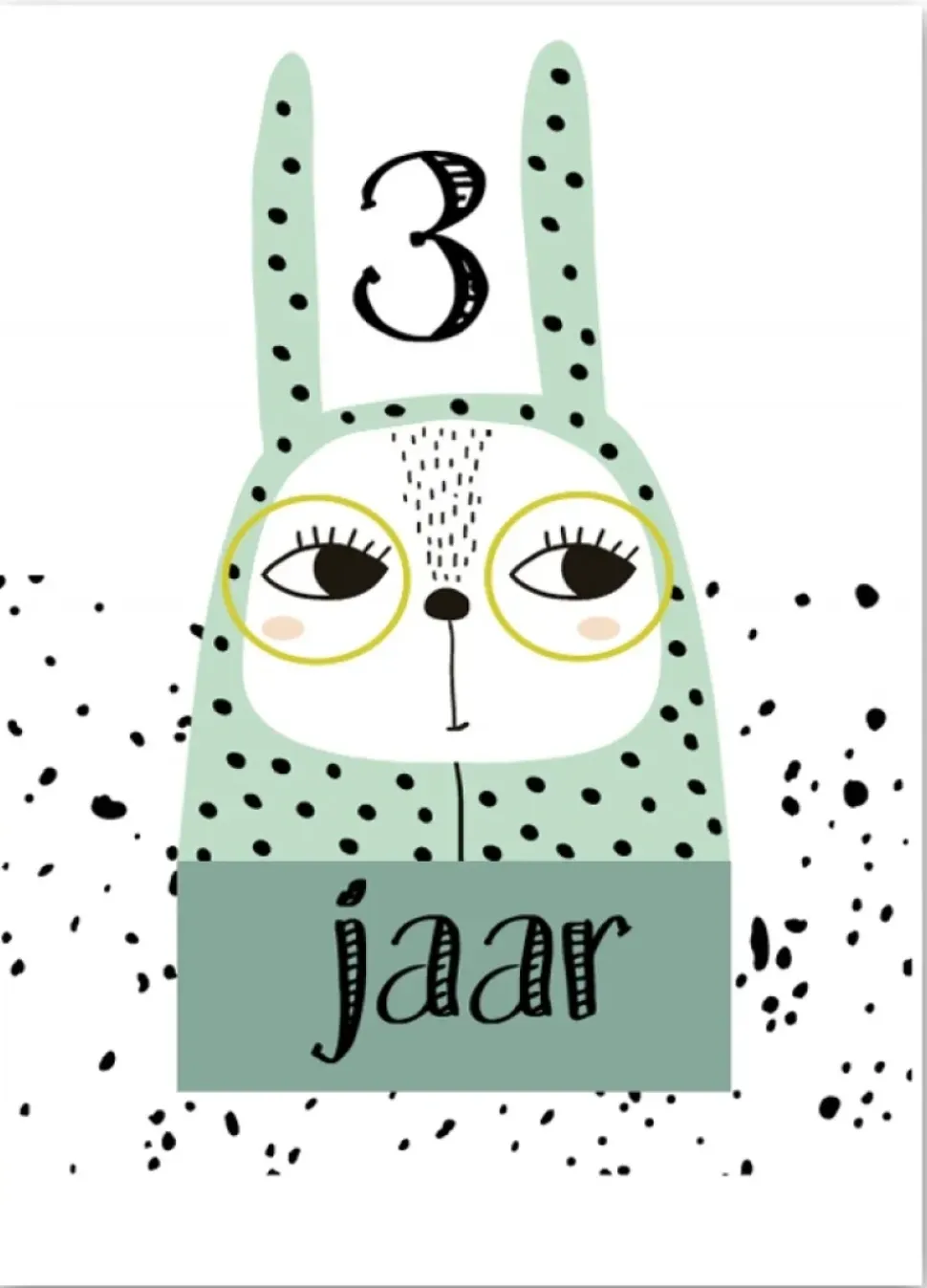 Wenskaart 3 Jaar Kat