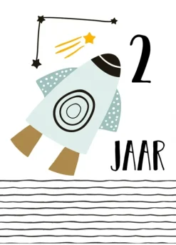 Wenskaart 2 Jaar Raket
