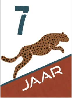 Wenskaart 7 Jaar Tijger