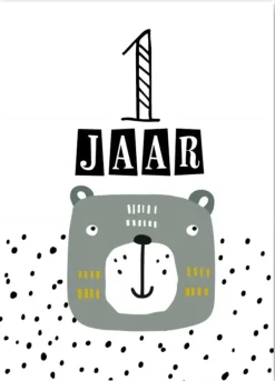 Wenskaart 1 Jaar Tijger