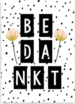 Wenskaart Bedankt
