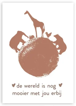 Wenskaart de wereld is nog mooier met jou erbij (terra)