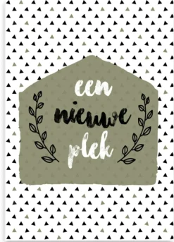 Wenskaart een nieuwe plek (groen)