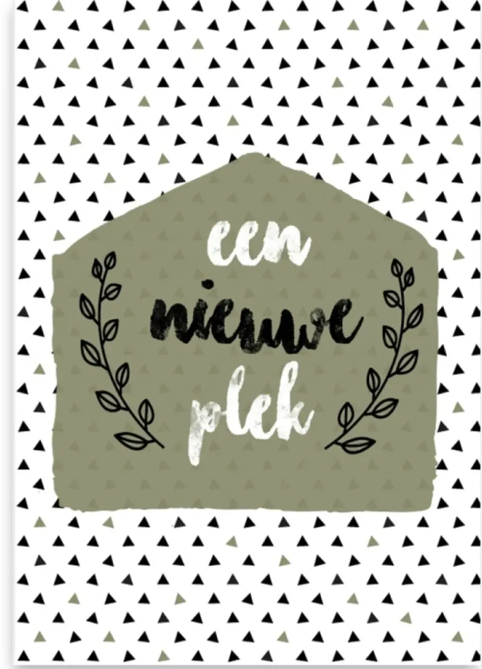 Wenskaart een nieuwe plek (groen)