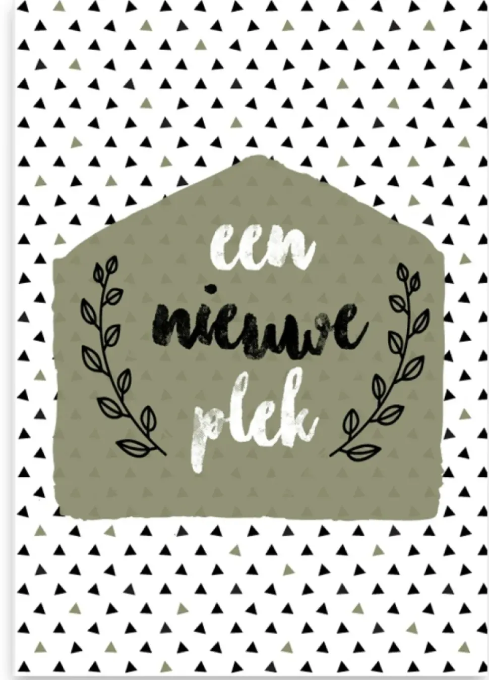 Wenskaart een nieuwe plek (groen)