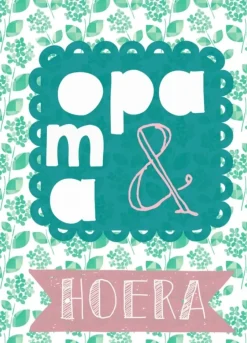 Wenskaart (Gefeliciteerd) Opa en Oma Hoera