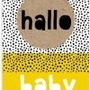 Wenskaart Hallo baby (geel)