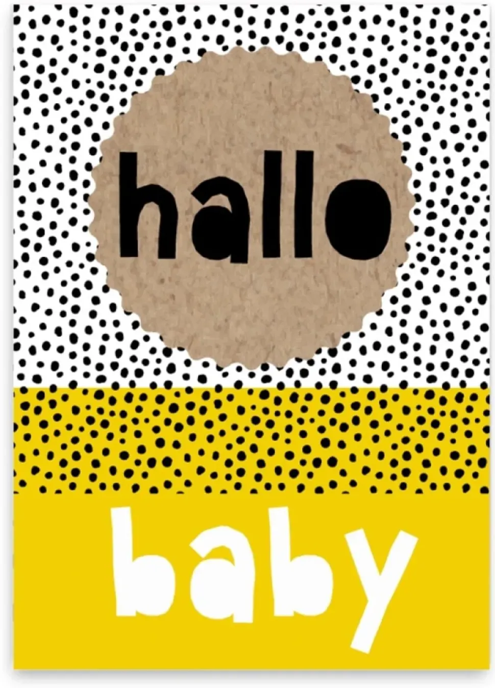 Wenskaart Hallo baby (geel)