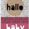 Wenskaart Hallo baby (roze)