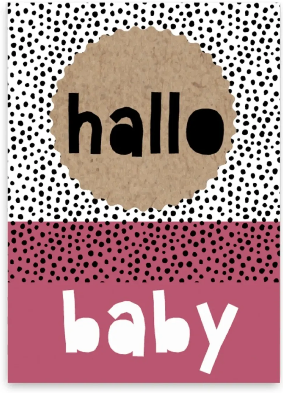 Wenskaart Hallo baby (roze)