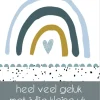 Wenskaart Heel veel geluk met jullie kleine uk (regenboog blauw)