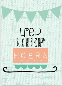 Wenskaart Hiep Hiep Hoera