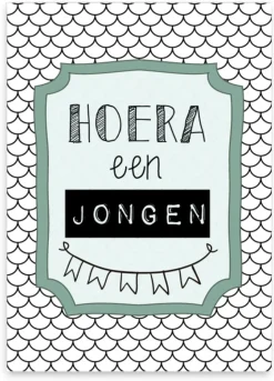 Wenskaart Hoera een Jongen