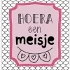 Wenskaart Hoera een Meisje
