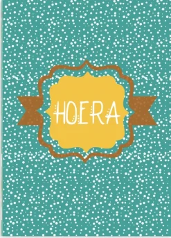 Wenskaart Hoera (stip)