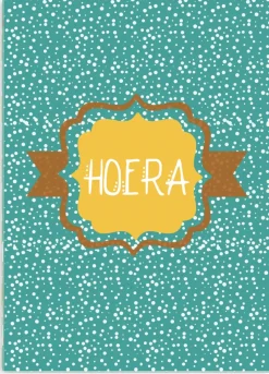 Wenskaart Hoera (stip)