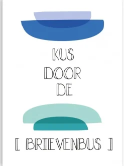 Wenskaart Kus door de brievenbus