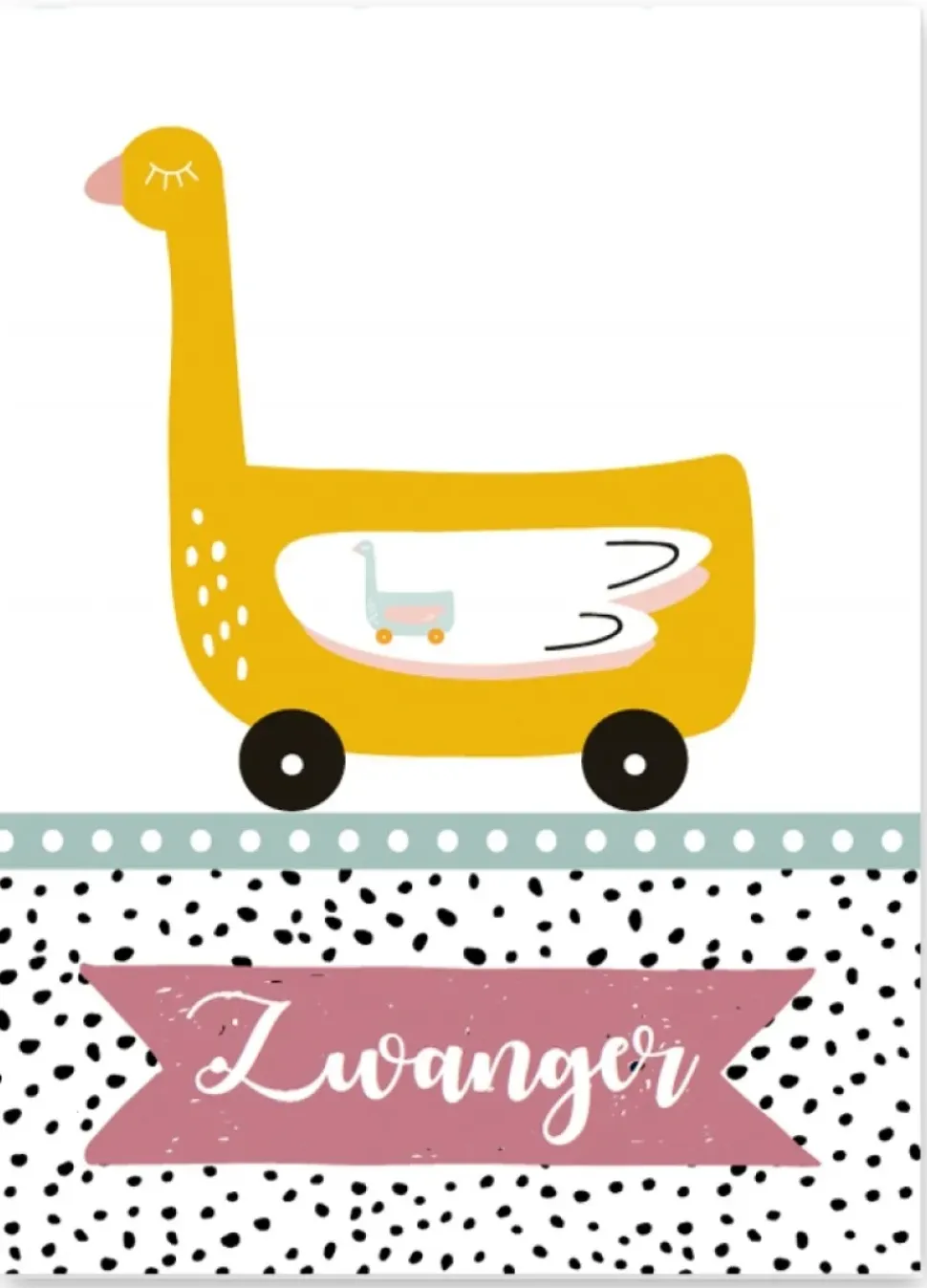 Wenskaart Zwanger (eend)