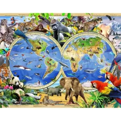 Wooden City Puzzel Hout Animal Kingdom Map 1010pcs