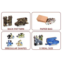 Wooden City Puzzel Hout Animal Kingdom Map 1010pcs