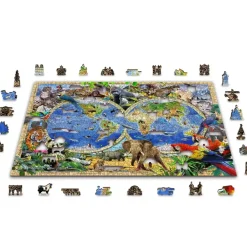 Wooden City Puzzel Hout Animal Kingdom Map 1010pcs