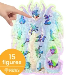Wooden City Puzzel Hout Magnificent Dragon 150pcs