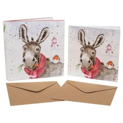 Wrendale Designs Kerstkaarten Muletide Greetings Set 8-delig
