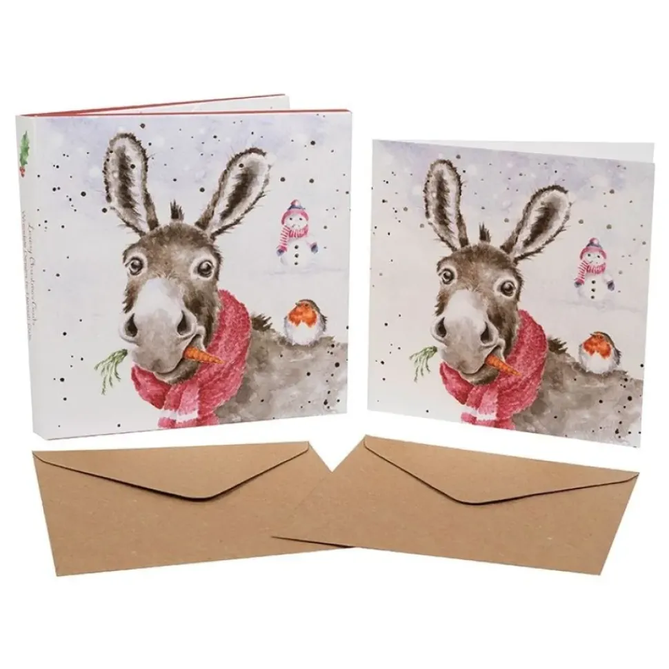 Wrendale Designs Kerstkaarten Muletide Greetings Set 8-delig